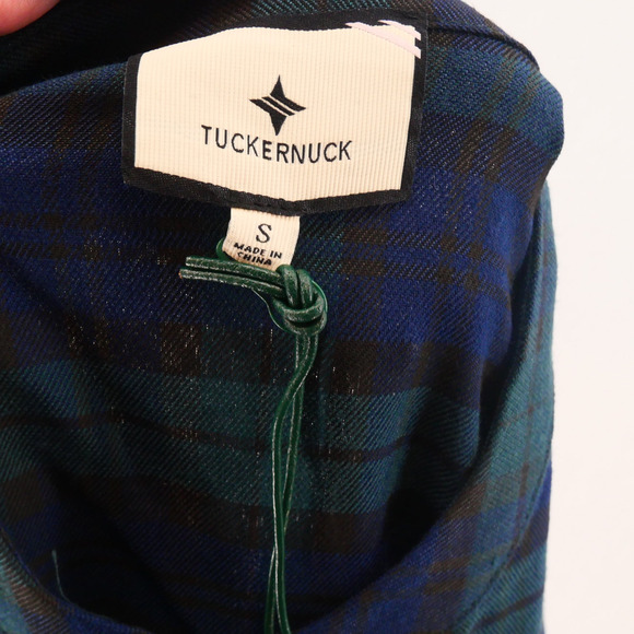 NEW Tuckernuck  Blackwatch Royal Blue Green Shirt Dress Holiday Women's Small - Picture 6 of 11